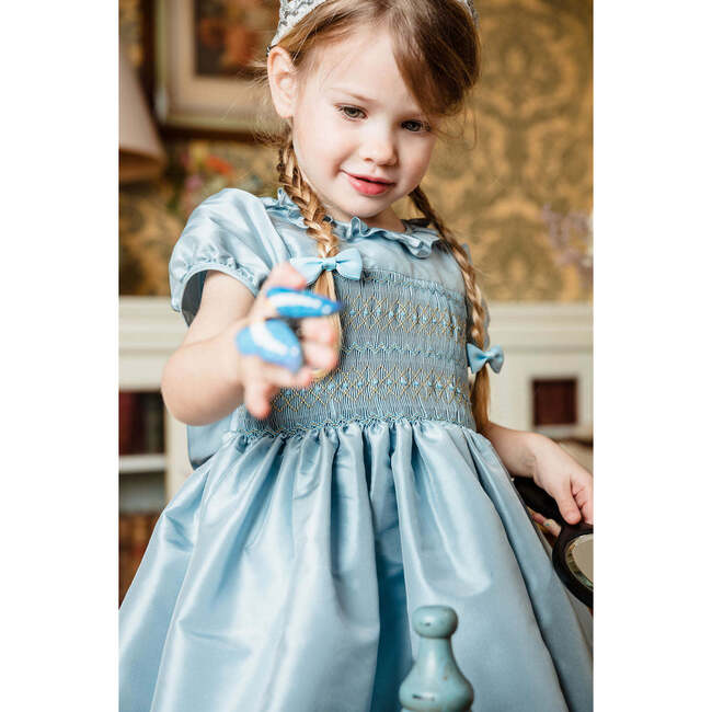 Astrid French Silk Smocked Dress, Azur - Dresses - 5