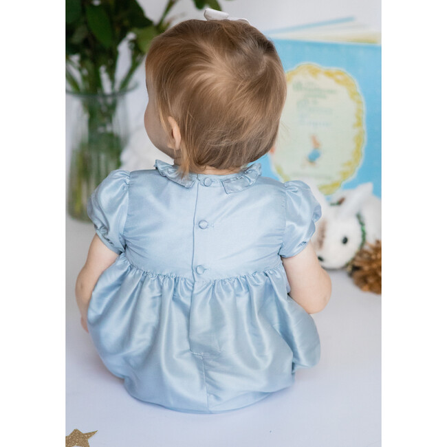 Astrid French Silk Smocked Bubble, Azur - Rompers - 3
