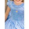 Tulip Gingham Frilled Cap Sleeve Smocked Dress, Blue - Dresses - 4