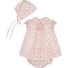 Poppy Short Puff Sleeves Smocked Baby Set, Pink - Mixed Apparel Set - 1 - thumbnail