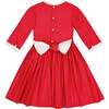 Luna Long Sleeve Smocked Dress, Red - Dresses - 5