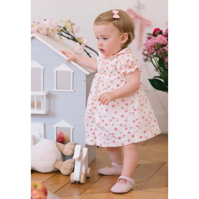 Poppy Short Puff Sleeves Smocked Baby Set, Pink - Mixed Apparel Set - 4