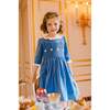 Heidi Winter Long Sleeve Smocked Dress, Blue - Dresses - 2 - thumbnail