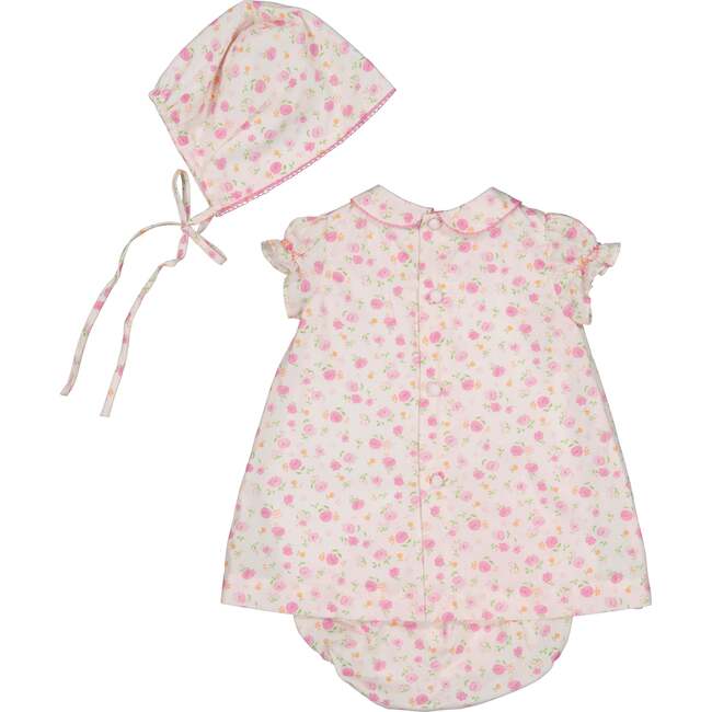 Poppy Short Puff Sleeves Smocked Baby Set, Pink - Mixed Apparel Set - 5