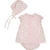 Poppy Short Puff Sleeves Smocked Baby Set, Pink - Mixed Apparel Set - 5 - thumbnail