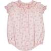 Myrtille Floral Short Sleeve Bishop Romper, Pink - Rompers - 4 - thumbnail