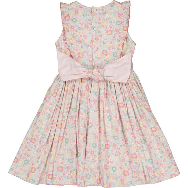 Marguerite Floral Pink Frilled Sleeveless Smocked Dress - Dresses - 3