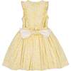 Iris Floral Frilled Sleeveless Smocked Yoke Dress, Yellow - Dresses - 5 - thumbnail
