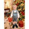 George Tartan Smocked Dungaree Shirt, Navy - Overalls - 3 - thumbnail