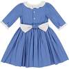 Heidi Winter Long Sleeve Smocked Dress, Blue - Dresses - 5 - thumbnail