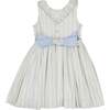 Capucine Stripe Sleeveless Smocked Dress, Blue - Dresses - 4 - thumbnail