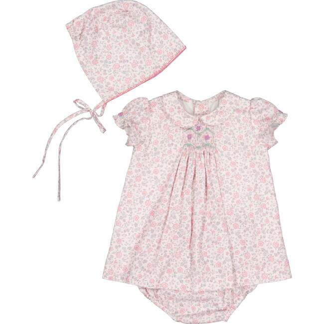 Violette Floral Pink Short Puff Baby Set