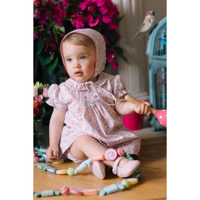 Violette Floral Pink Short Puff Baby Set