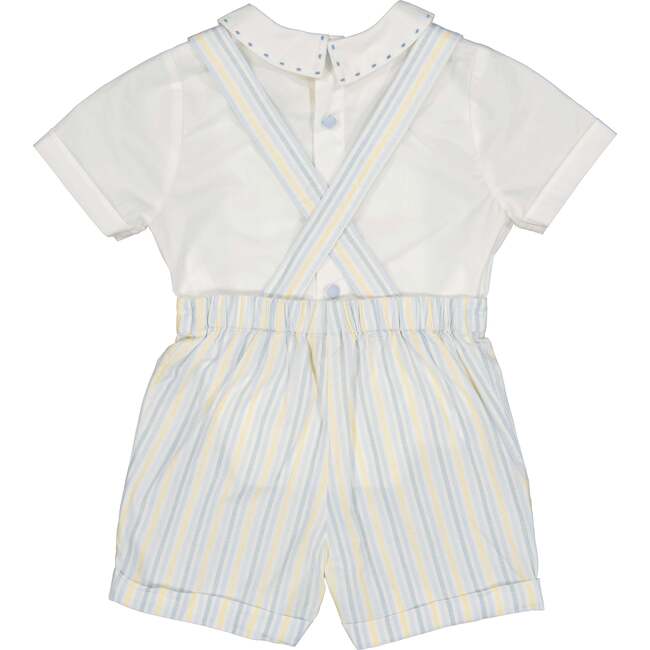 George Stripe Dungaree & Shirt, Blue - Mixed Apparel Set - 4