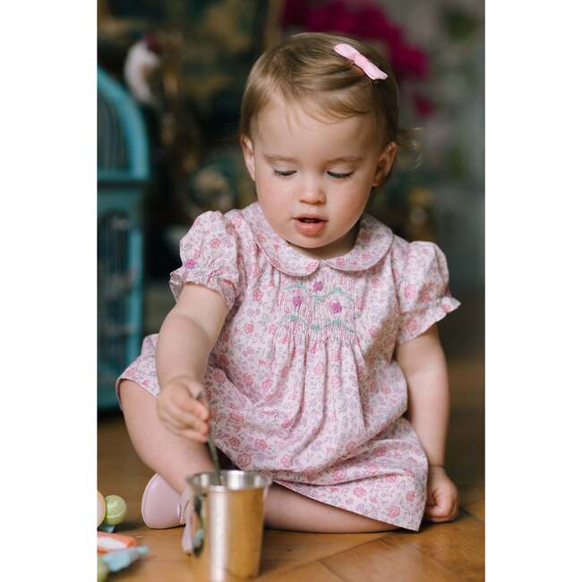 Violette Floral Pink Short Puff Baby Set - Mixed Apparel Set - 3