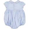 Cassis Short Sleeve Smocked Romper, Blue - Rompers - 4 - thumbnail