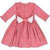 Angele Frilled Long Sleeve Corduroy Smocked Dress, Pink - Dresses - 5
