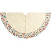 Handmade Christmas Tree Skirt in Recycled Wool - Confetti Border on Beige- 60" - Tree Skirts - 1 - thumbnail