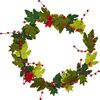 Maple Leaf Christmas Wreath with Berries - Wreaths - 1 - thumbnail