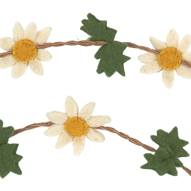 Handmade Garland - Felt Daisies on Jute - 6'