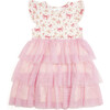 Ditsy Floral Short Sleeve Tutu Dress, Multi - Dresses - 1 - thumbnail