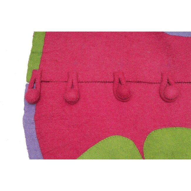 Handmade Christmas Tree Skirt in Felt - Flowers on Pink - 60" - Tree Skirts - 3