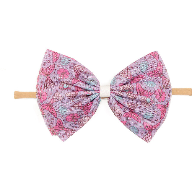 Mermaid Splash Tulle Bow Baby Headband, Multi