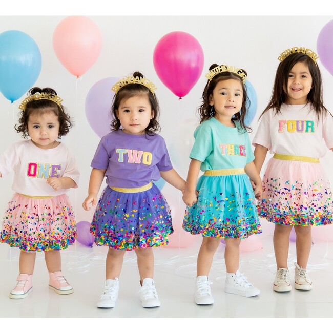 Third Birthday Patch Short Sleeve T-Shirt, Aqua - T-Shirts - 4