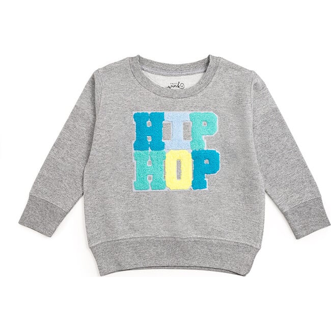 Hip Hop Patch L/S Sweatshirt, Gray - Sweatshirts - 1