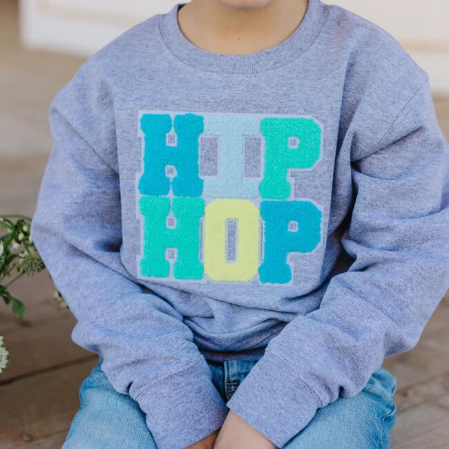 Hip Hop Patch L/S Sweatshirt, Gray - Sweatshirts - 3