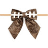 Football Bow Baby Headband, Brown - Headbands - 1 - thumbnail