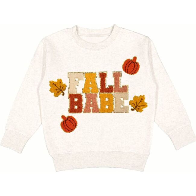 Fall Babe Fun Patch Sweatshirt, Natural - Sweatshirts - 1
