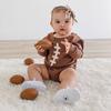 Football Bow Baby Headband, Brown - Headbands - 5 - thumbnail