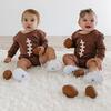 Football Bow Baby Headband, Brown - Headbands - 6 - thumbnail