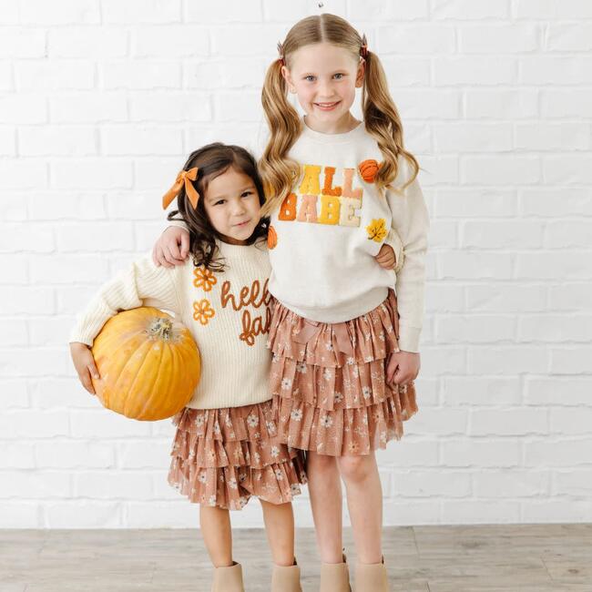 Fall Babe Fun Patch Sweatshirt, Natural - Sweatshirts - 4