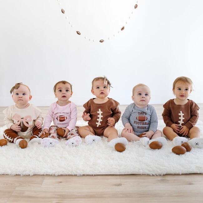Football Bow Baby Headband, Brown - Headbands - 7