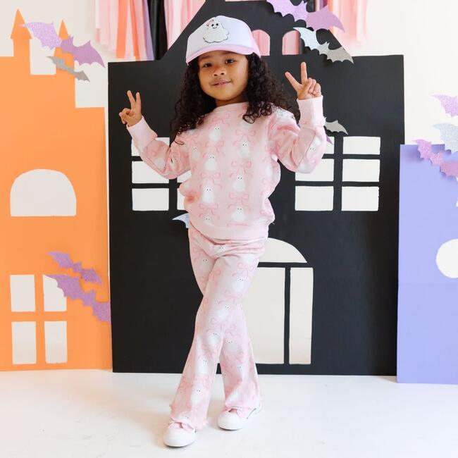 Coquette Ghost Halloween Sweatshirt, Pink