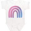 Rainbow Doodle Short Sleeve Bodysuit, White - Onesies - 1 - thumbnail