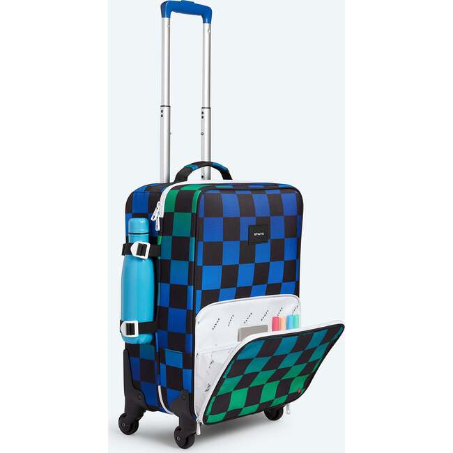 Logan Carry-On Suitcase, Blue Checkerboard - Luggage - 2