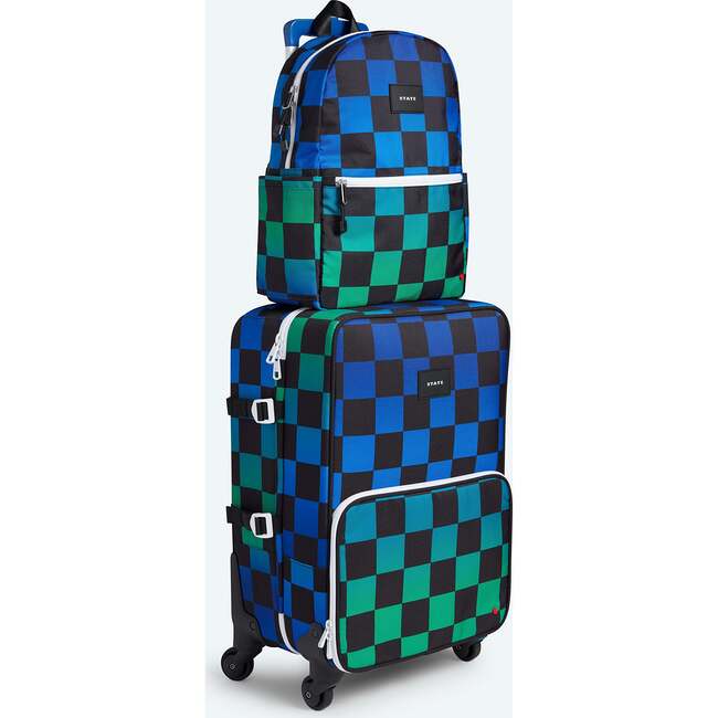 Logan Carry-On Suitcase, Blue Checkerboard - Luggage - 5