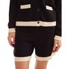 Wool Cashmere 2 Tones Shorts, Black/White - Shorts - 1 - thumbnail