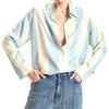 Silk Stripes Button-Up Shirt, Blue/Ivory - Button Downs - 2 - thumbnail