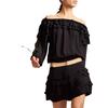 Ruffle Pleated Micro Skirt, Black - Skirts - 1 - thumbnail