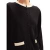 Wool Cashmere 2 Tones Cardigan, Black/White - Cardigans - 2 - thumbnail