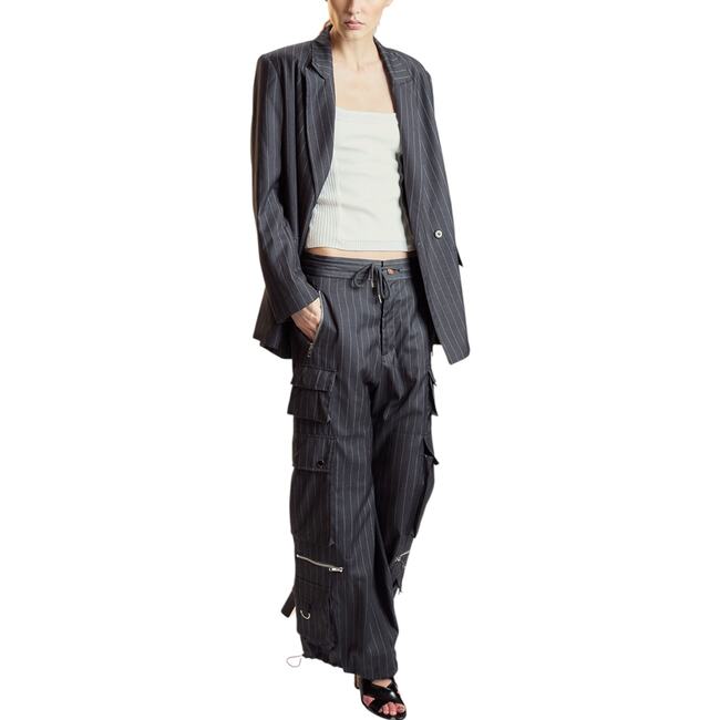 Pinstripe Cargo Pants, Heather Grey