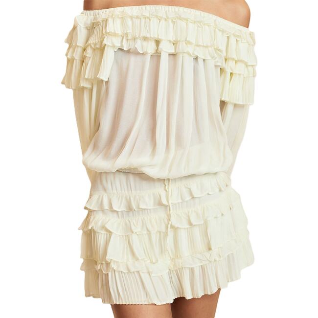 Ruffle Pleated Micro Skirt, Off White - Skirts - 3