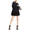 Sweatshirt Georgette Ruffle Combo Dress, Black - Dresses - 3 - thumbnail