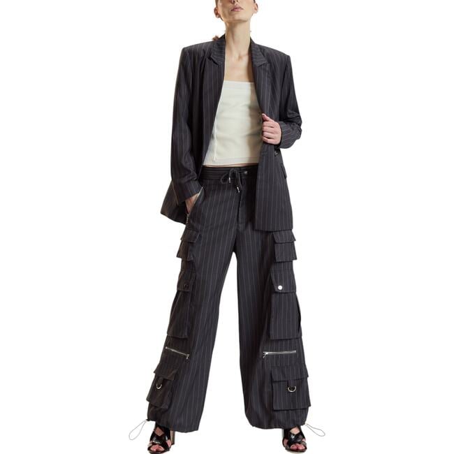 Pinstripe Cargo Pants, Heather Grey - Pants - 3
