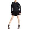 Sweatshirt Georgette Ruffle Combo Dress, Black - Dresses - 4 - thumbnail
