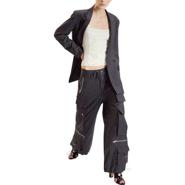 Pinstripe Cargo Pants, Heather Grey - Pants - 4